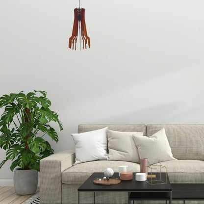 Luminária pendente Bangkok em MDF, Cor: Marrom. Foto 2 do produto.