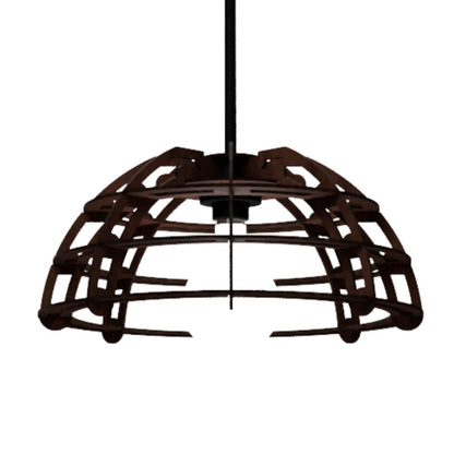 Luminária pendente Gruta em MDF, Cor: Marrom. Foto 1 do produto.