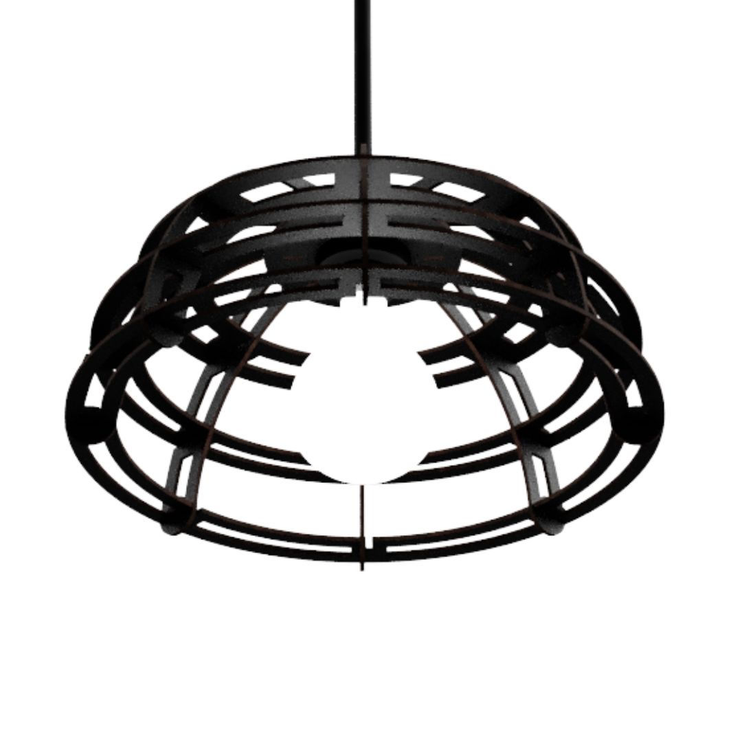 Luminária pendente Gruta em MDF, Cor: Preto. Foto 1 do produto.