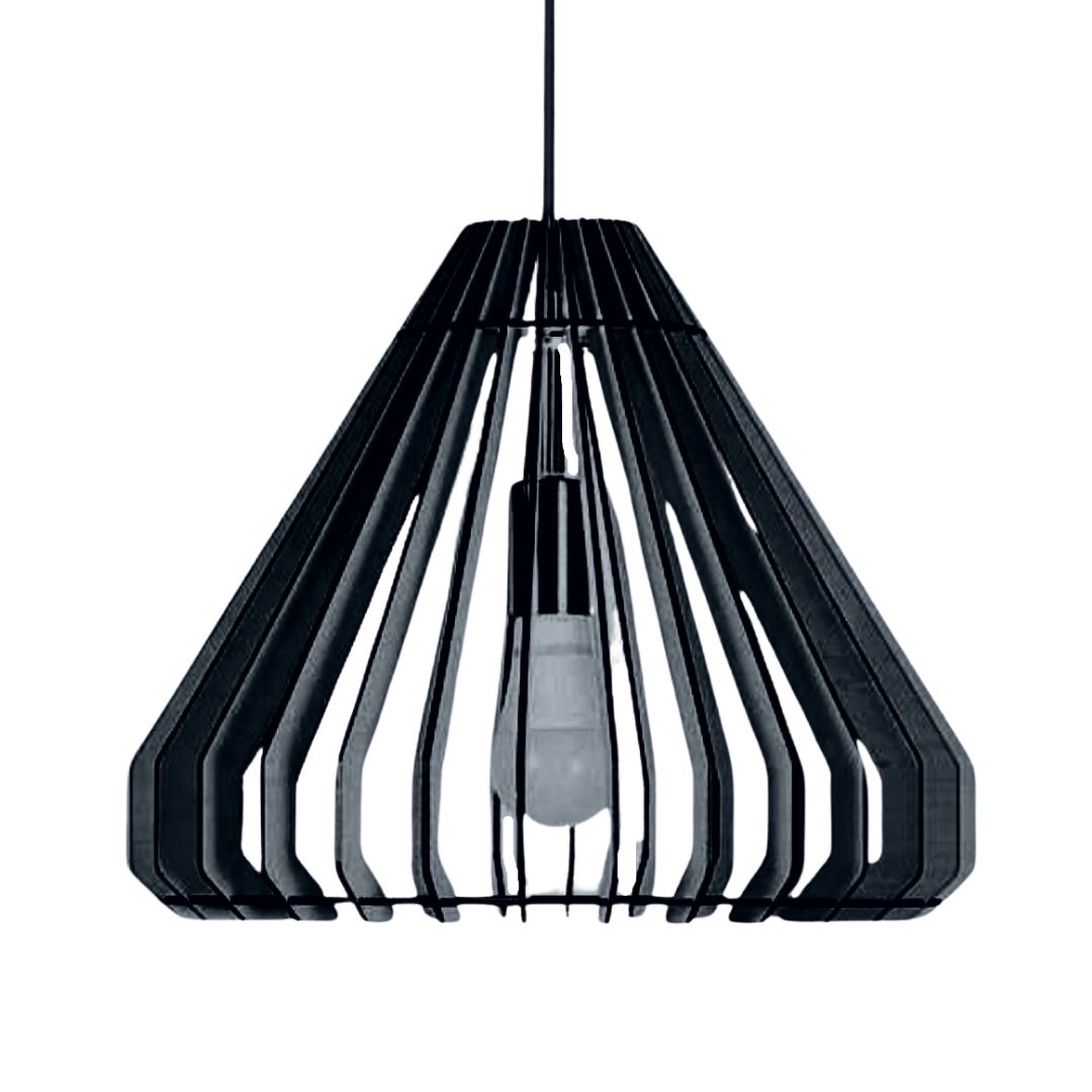 Luminária pendente Egipcia em MDF, Cor: Preto. Foto 1 do produto.