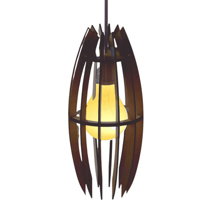 Luminária pendente Turquesa em MDF, Cor: Marrom. Foto 1 do produto.