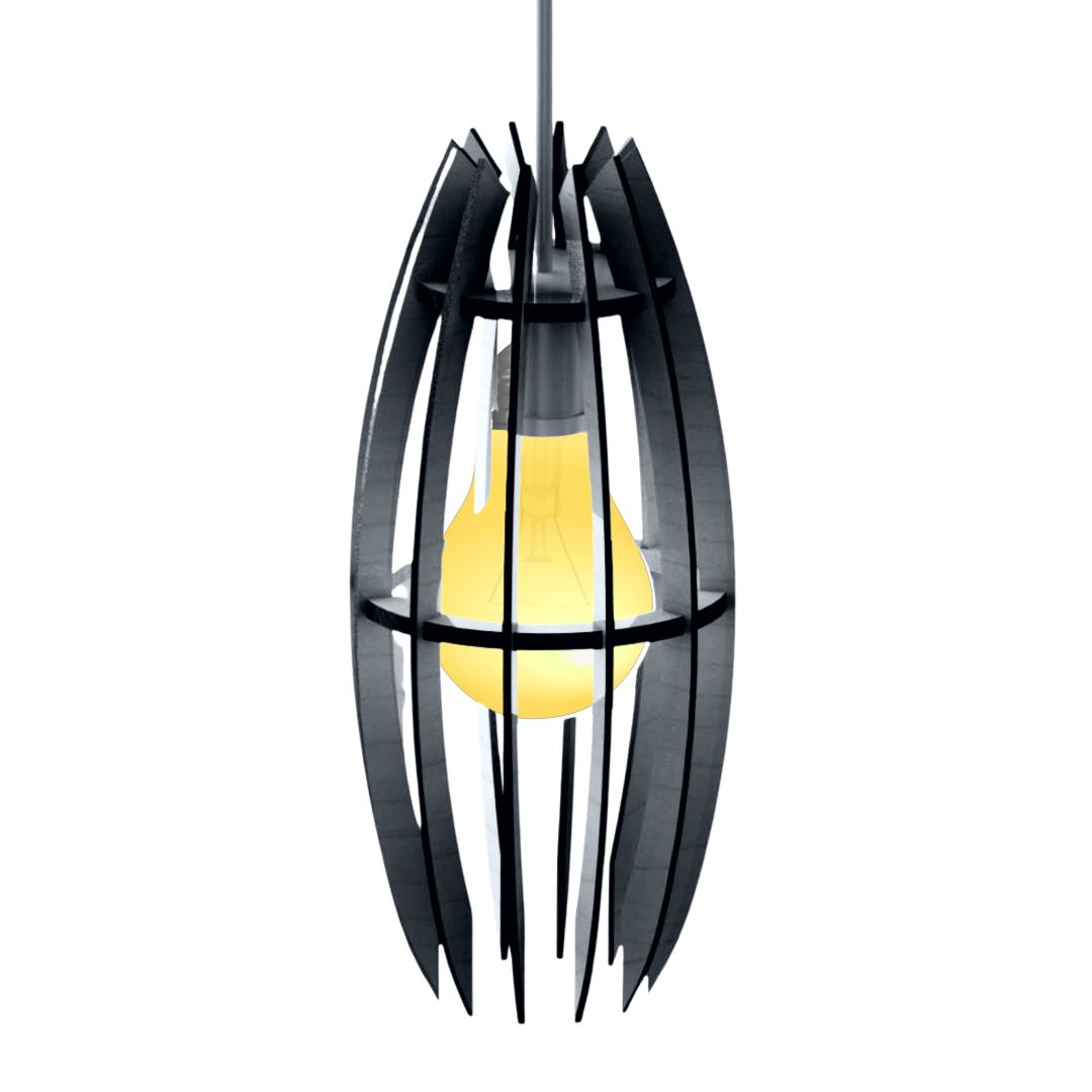 Luminária pendente Turquesa em MDF, Cor: Preto. Foto 1 do produto.