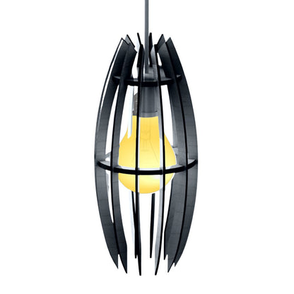 Luminária pendente Turquesa em MDF, Cor: Preto. Foto 1 do produto.
