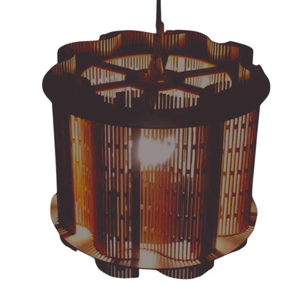 Luminária pendente Pandora em MDF, Cor: Marrom. Foto 1 do produto.