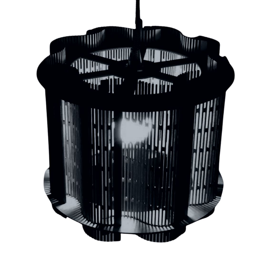 Luminária pendente Pandora em MDF, Cor: Preto. Foto 1 do produto.
