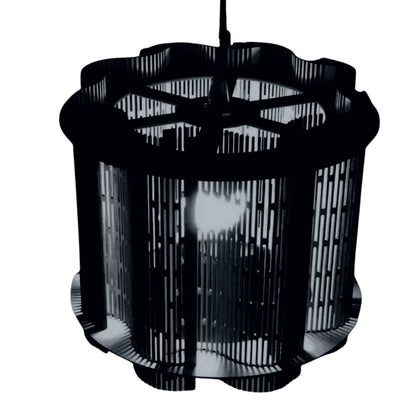 Luminária pendente Pandora em MDF, Cor: Preto. Foto 1 do produto.