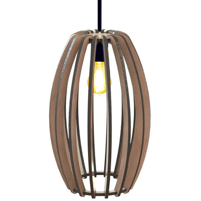 Luminária pendente Imperial em MDF, Cor: Marrom. Foto 1 do produto.