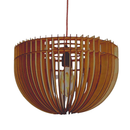 Luminária pendente Plutão em MDF, Cor: Marrom. Foto 1 do produto.