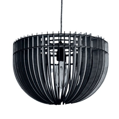 Luminária pendente Plutão em MDF, Cor: Preto. Foto 1 do produto.