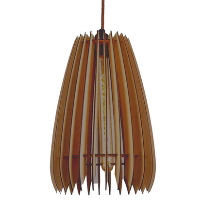 Luminária pendente Cometa em MDF, Cor: Marrom. Foto 1 do produto.