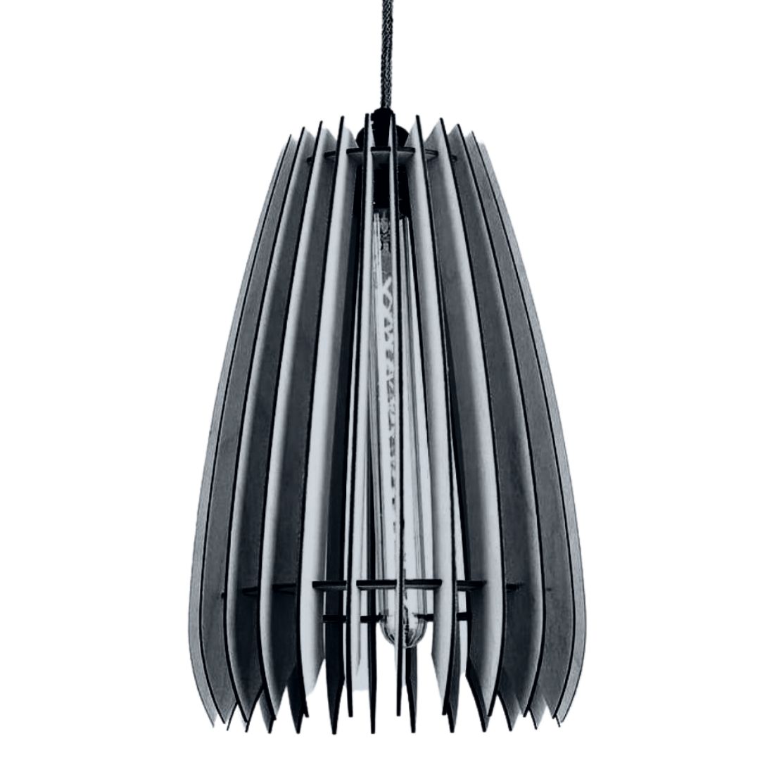 Luminária pendente Cometa em MDF, Cor: Preto. Foto 1 do produto.