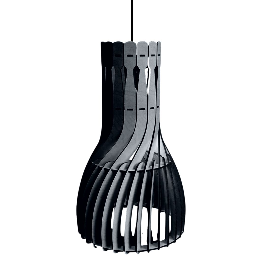 Luminária pendente Parafuso em MDF, Cor: Preto. Foto 1 do produto.
