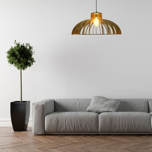 Luminária pendente em MDF, referência LCD0076, preto. Foto 1 do produto.