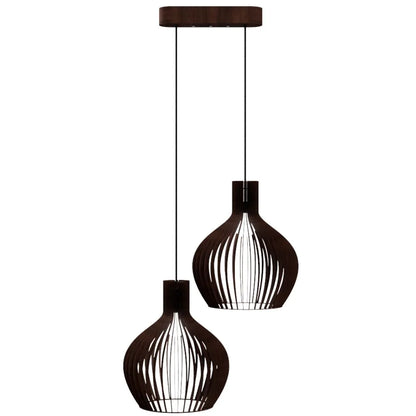 Luminária pendente Kazan em MDF, Cor: Marrom. Foto 1 do produto.