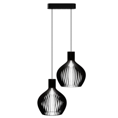 Luminária pendente Kazan em MDF, Cor: Preto. Foto 1 do produto.