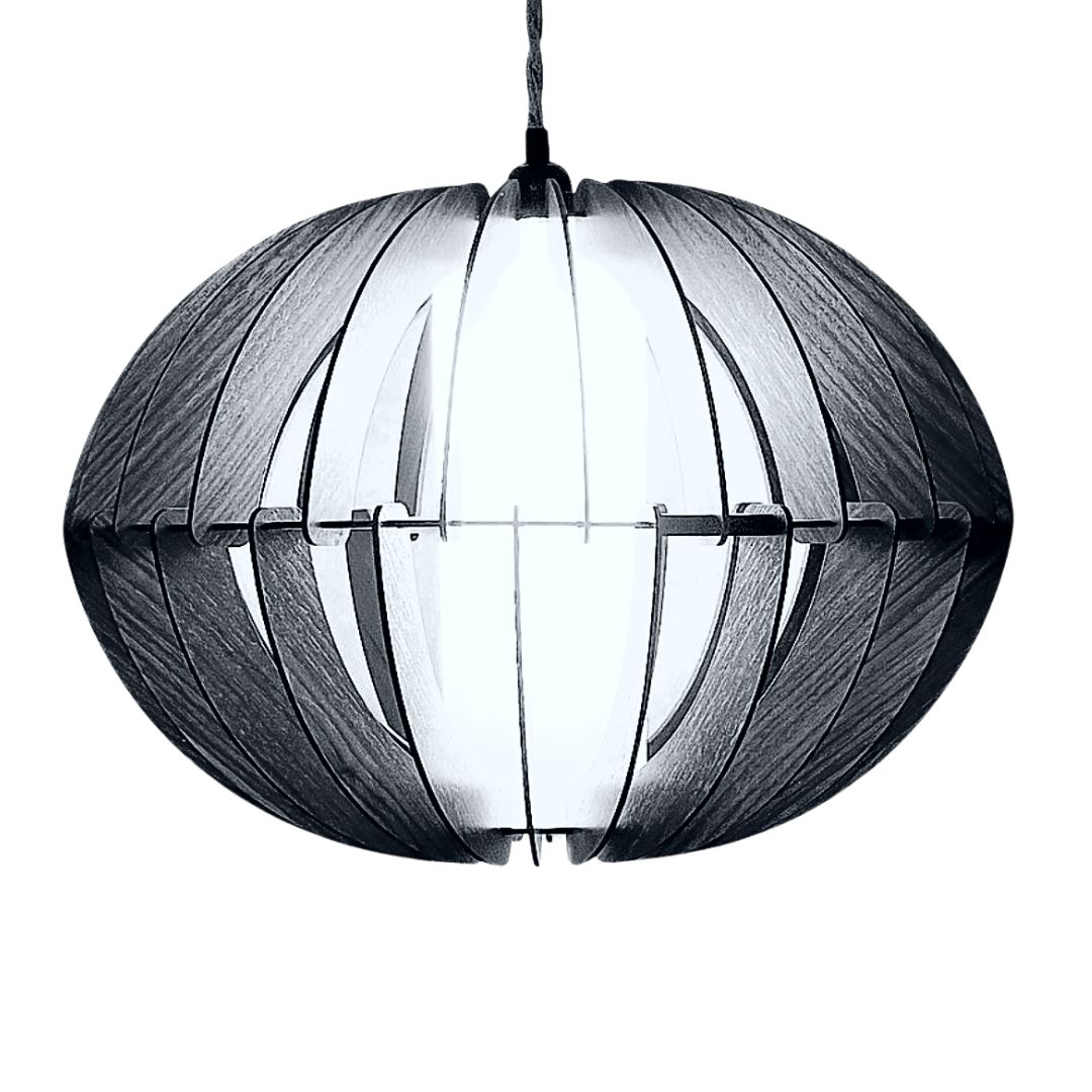 Luminária pendente Samara em MDF, Cor: Preto. Foto 1 do produto.