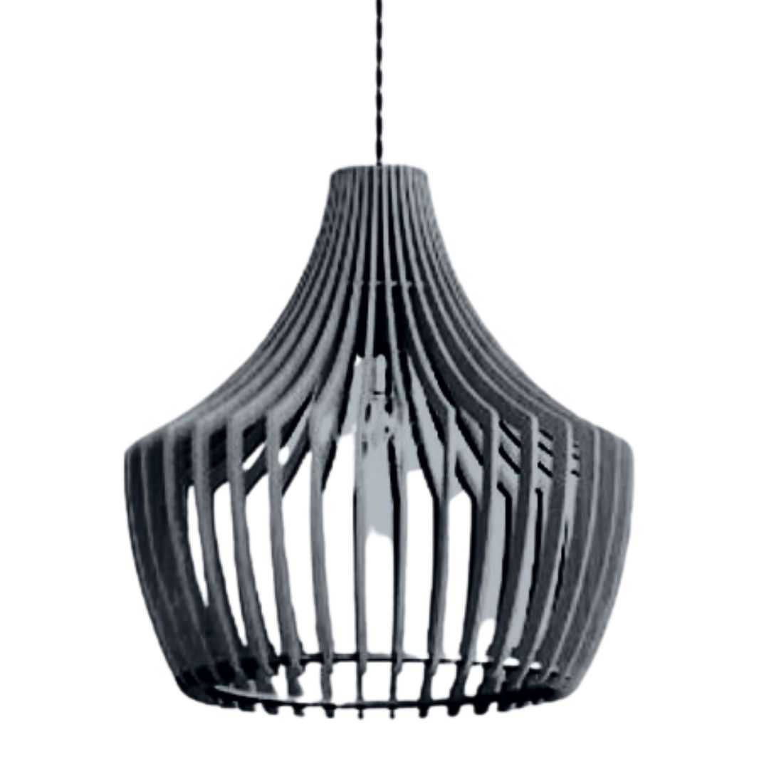 Luminária pendente Castelo em MDF, Cor: Preto. Foto 1 do produto.