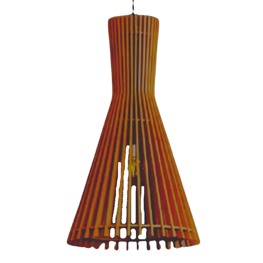 Luminária pendente Turin em MDF, Cor: Marrom. Foto 1 do produto.