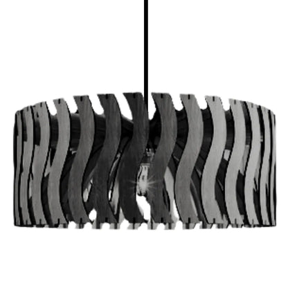 Luminária pendente Senna em MDF, formato de onda, Cor: P. Foto 1 do produto.