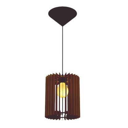 Luminária pendente Turmalina em MDF, Cor: Marrom. Foto 1 do produto.