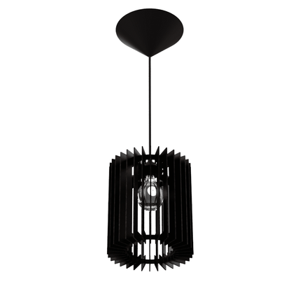 Luminária pendente Turmalina em MDF, Cor: Preto. Foto 1 do produto.
