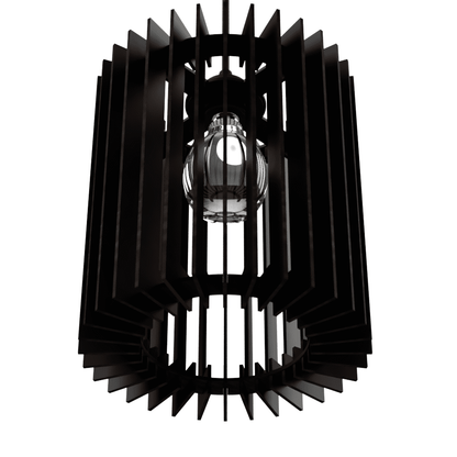 Luminária pendente Turmalina em MDF, Cor: Preto. Foto 2 do produto.