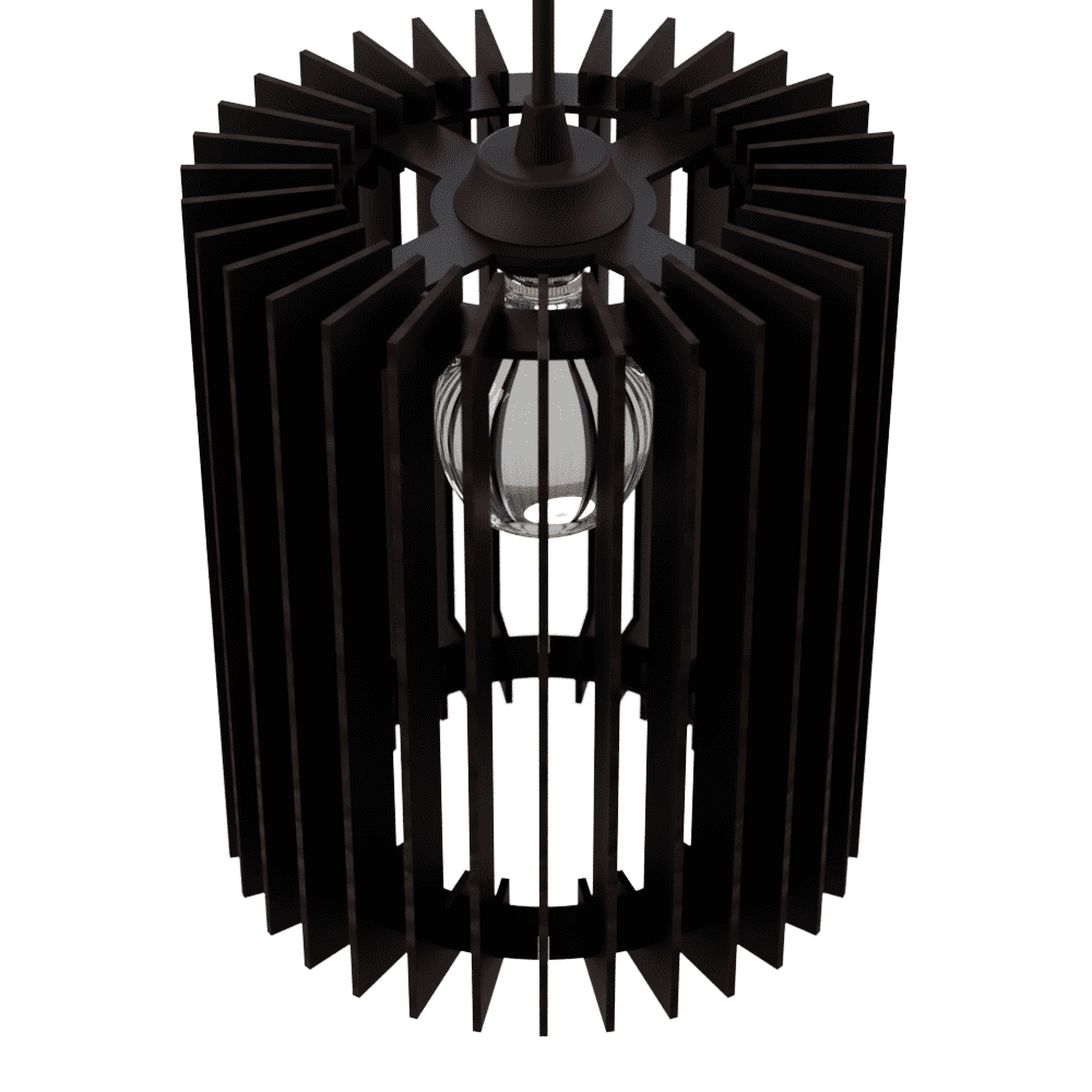 Luminária pendente Turmalina em MDF, Cor: Preto. Foto 3 do produto.
