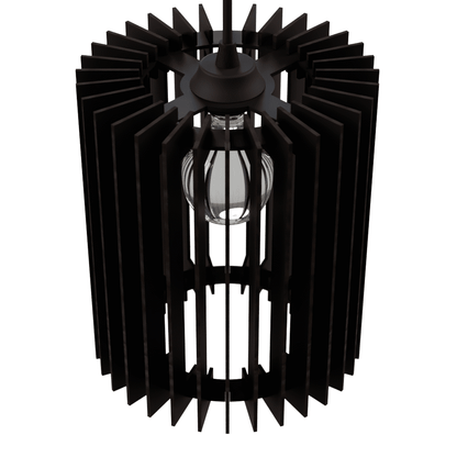 Luminária pendente Turmalina em MDF, Cor: Preto. Foto 3 do produto.