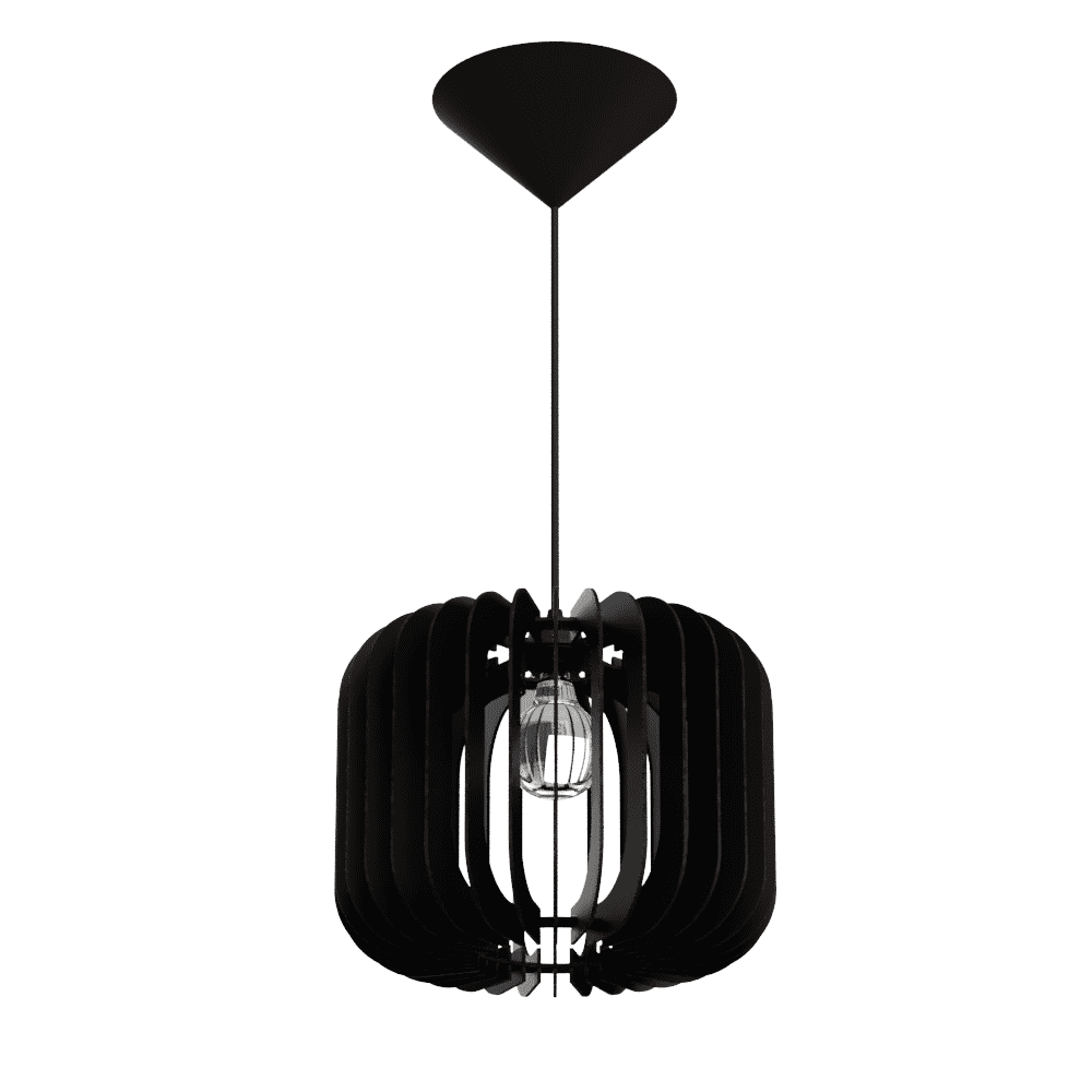 Luminária pendente Padua em MDF, Cor: Preto. Foto 1 do produto.