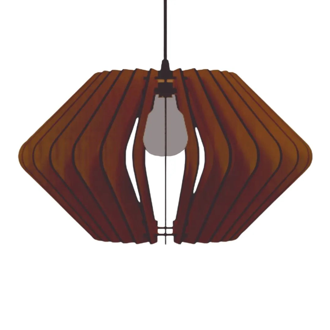 Luminária pendente Vinci em MDF, Cor: Marrom. Foto 1 do produto.