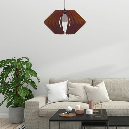 Luminária pendente Vinci em MDF, Cor: Marrom. Foto 2 do produto.