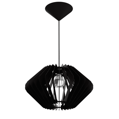 Luminária pendente Vinci em MDF, Cor: Preto. Foto 1 do produto.