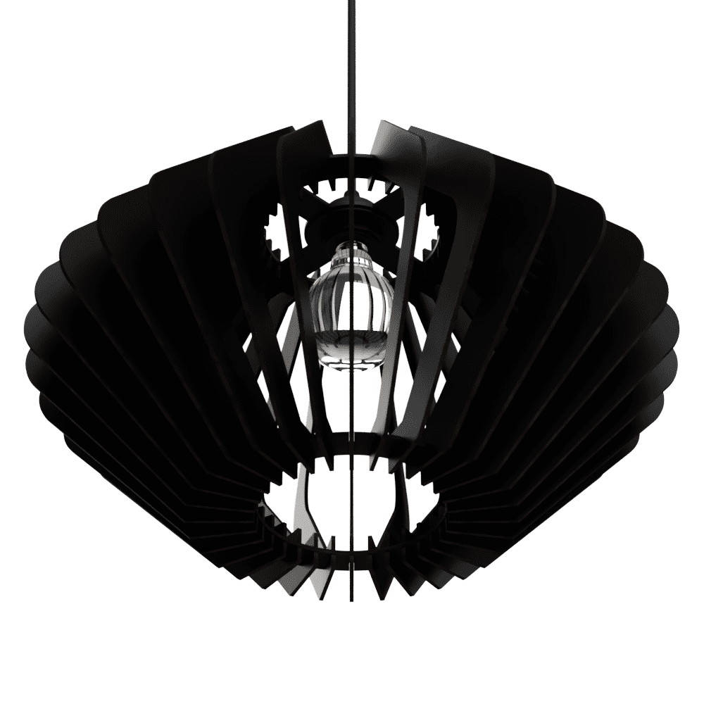 Luminária pendente Vinci em MDF, Cor: Preto. Foto 2 do produto.