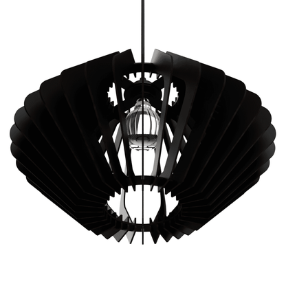 Luminária pendente Vinci em MDF, Cor: Preto. Foto 2 do produto.