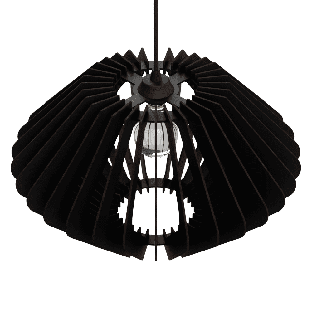 Luminária pendente Vinci em MDF, Cor: Preto. Foto 3 do produto.