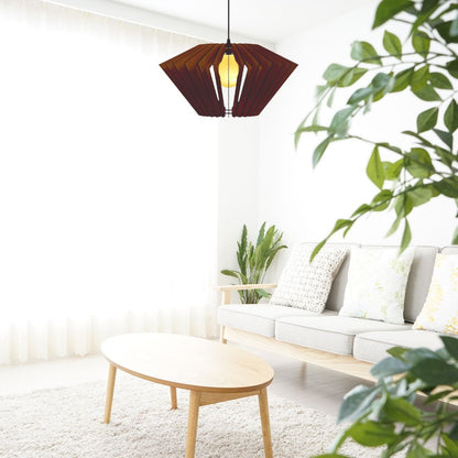Luminária pendente Ornamental em MDF, Cor: Marro. Foto 2 do produto.
