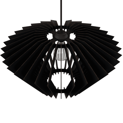 Luminária pendente Ornamental em MDF, Cor: Preto. Foto 3 do produto.