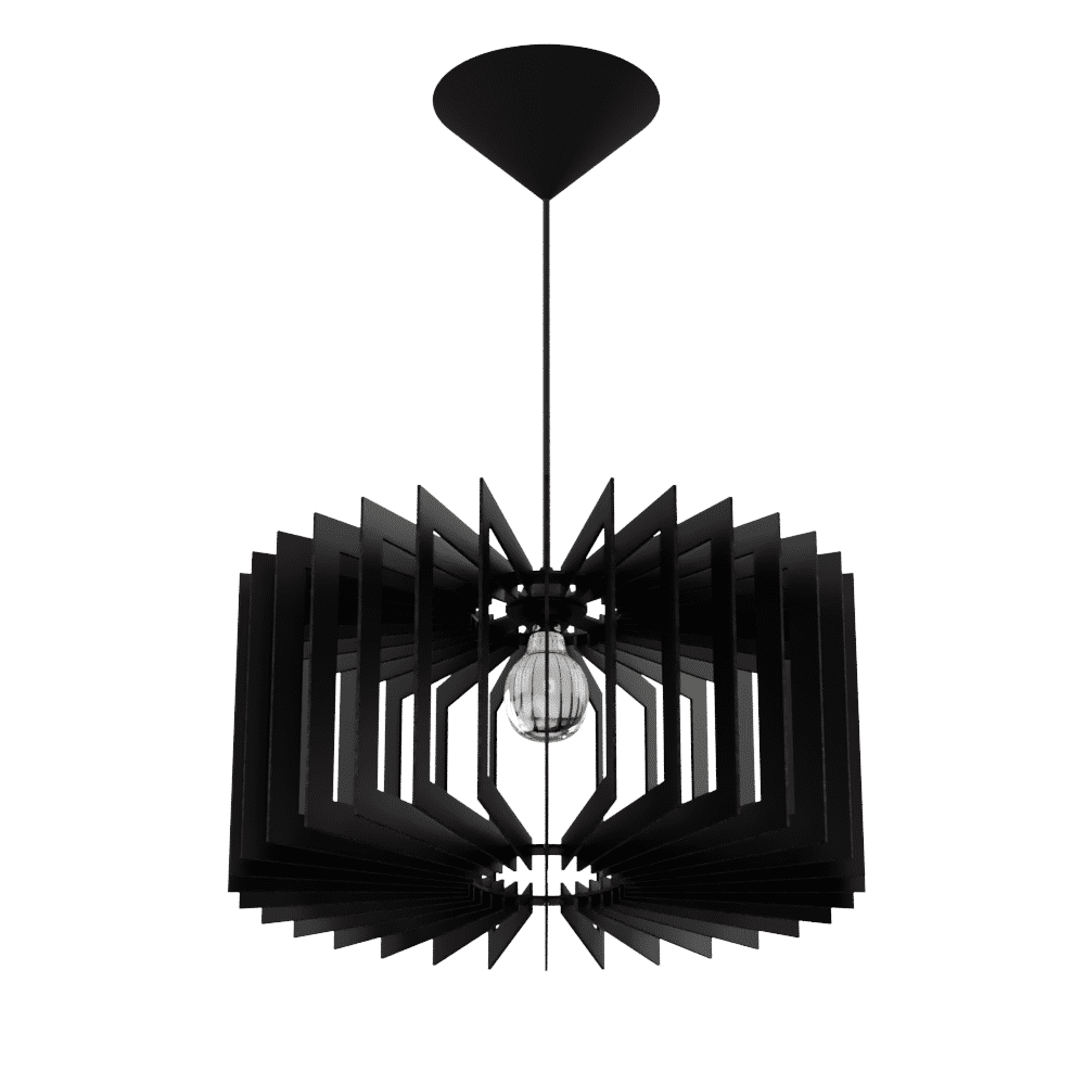 Luminária pendente Salamanca em MDF, Cor: Preto. Foto 1 do produto.