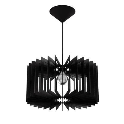 Luminária pendente Salamanca em MDF, Cor: Preto. Foto 1 do produto.