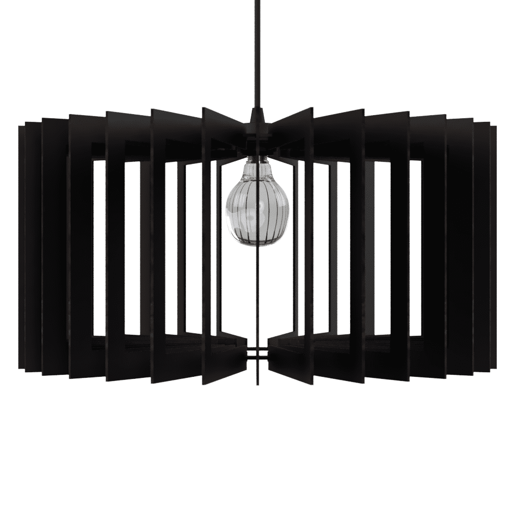 Luminária pendente Salamanca em MDF, Cor: Preto. Foto 2 do produto.
