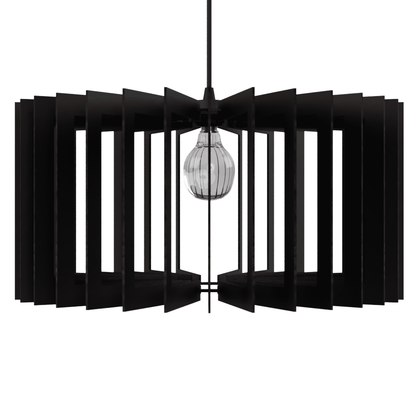 Luminária pendente Salamanca em MDF, Cor: Preto. Foto 2 do produto.