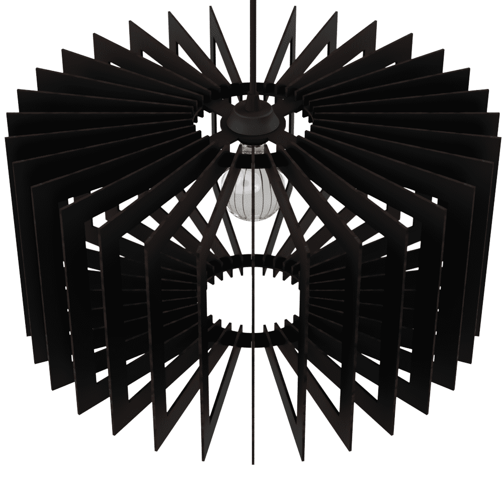 Luminária pendente Salamanca em MDF, Cor: Preto. Foto 3 do produto.