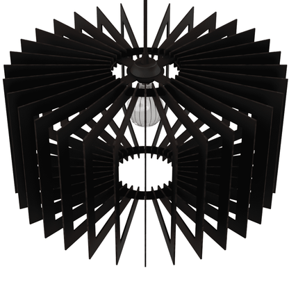 Luminária pendente Salamanca em MDF, Cor: Preto. Foto 3 do produto.