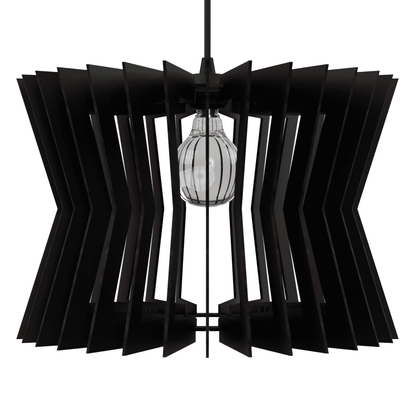 Luminária pendente Pamplona em MDF, Cor: Preto. Foto 2 do produto.