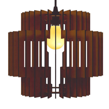 Luminária pendente Dallas em MDF, Cor: Marrom. Foto 1 do produto.