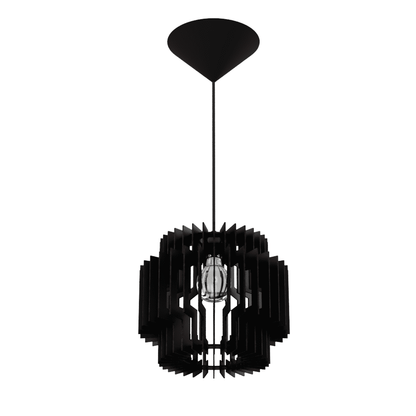 Luminária pendente Dallas em MDF, Cor: Preto. Foto 1 do produto.