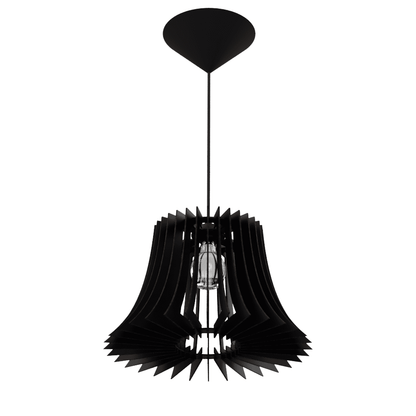 Luminária pendente Panamá em MDF, Cor: Preto. Foto 1 do produto.