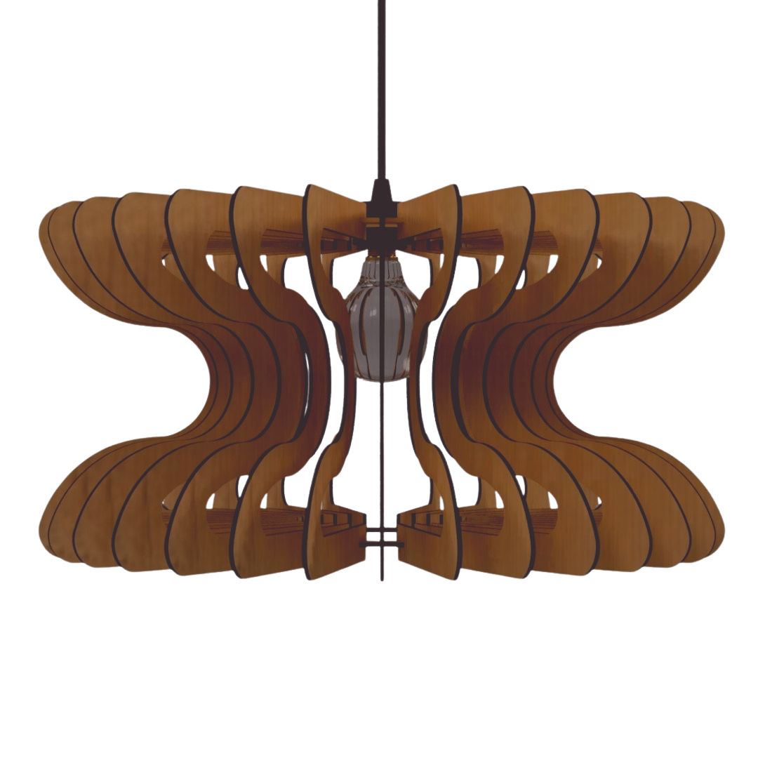 Luminária pendente Cobra em MDF, Cor: Marrom. Foto 1 do produto.