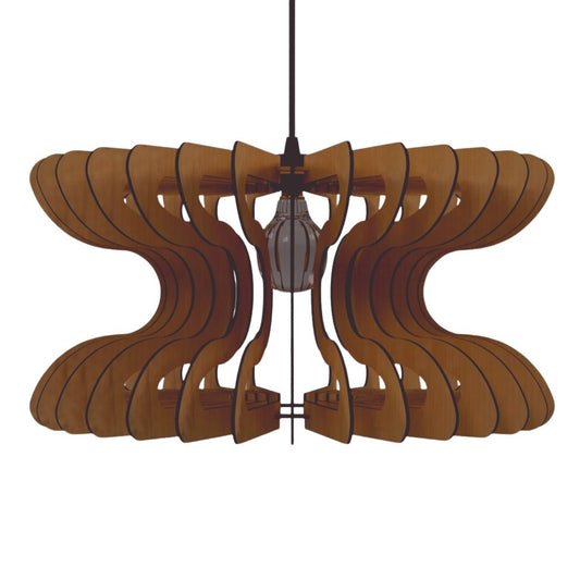 Luminária pendente Cobra em MDF, Cor: Marrom. Foto 1 do produto.
