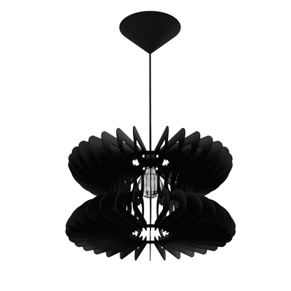 Luminária pendente Cobra em MDF, Cor: Preto. Foto 1 do produto.